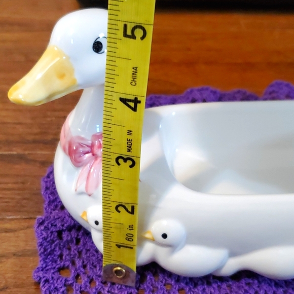 Soap Dish Goose & Goslings Jewelry Trinket Bathroom Home Duck Ceramic CUTE Decor - Picture 3 of 15